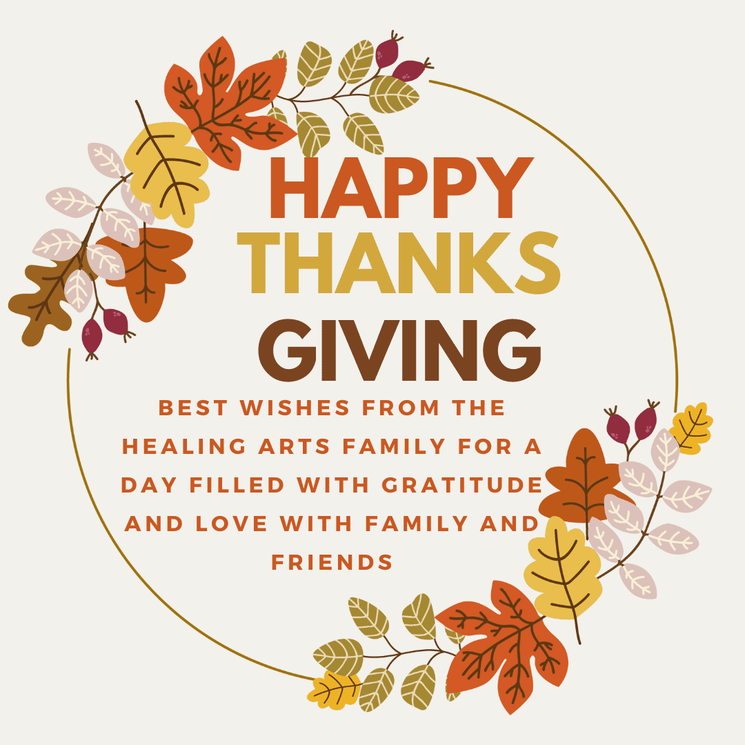 A wreath of leaves with the words " happy thanksgiving giving ".